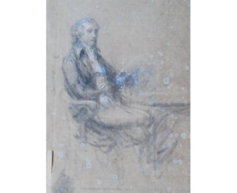 Attributed to Gainsborough Dupont (1754-1797) - 'Sketch portrait of Greenwood the Auctioneer when at the age of thirty', penc