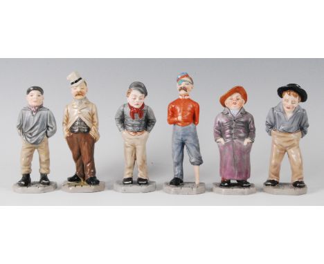 A set of six late 19th century Royal Worcester porcelain figures of various men, to include Before and After War No.440, each