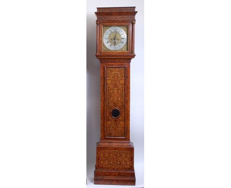 Samuel Butterworth - an 18th century walnut and floral marquetry inlaid longcase clock, the 12" square brass dial having sign