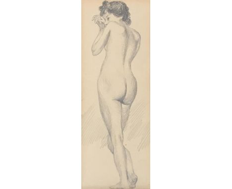 Léon Gambey (1883-1914), two pencil nude studies of a woman, the first 6.5 x 17cm, the other 11 x 18cm (2) 