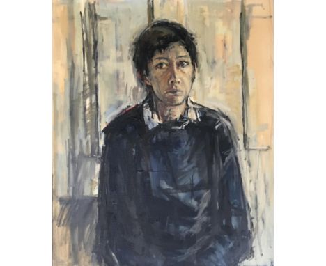 Sarah Spackman RBA (b.1958), Self Portrait, oil on canvas, signed and dated to verso 1982, 76x63cmProvenance: purchased from 