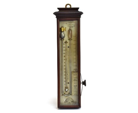 A very rare Victorian rosewood mercury Patent Compensating Portable Barometer or mercury sympiesometer by William Harris and 