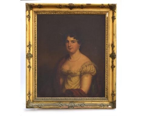 Portrait of Harriott Douglas, wife to the First LordBloomfield, half length, oil on canvas, 76 x 63cm 