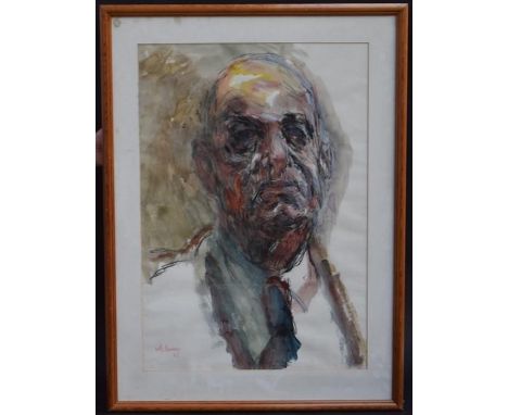 Hans Schwarz, RP (1922-2003), Portrait of Baron Thorneycroft, CH, PC 1909-1994, 1st April 1985, pencil and watercolour, 72x49