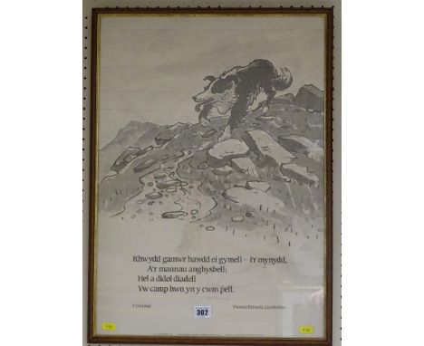 SIR KYFFIN WILLIAMS RA print/poster - 'Y Ci Defaid, Thomas Richards, Llanfrothen'