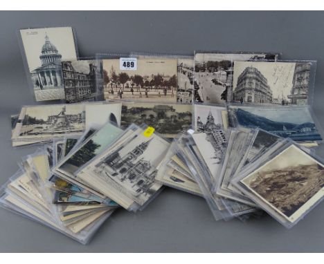 Vintage postcards - collection of predominantly French buildings and scenery