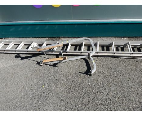 Two section aluminium ladder and attachment