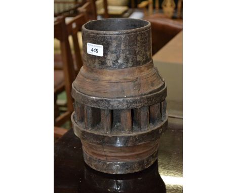 A vintage cart wheel hub.