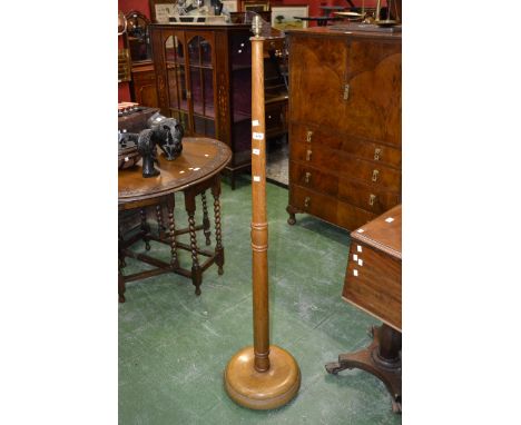 An oak standard lamp