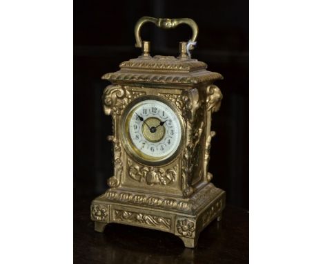 A 19th century gilt carriage style clock