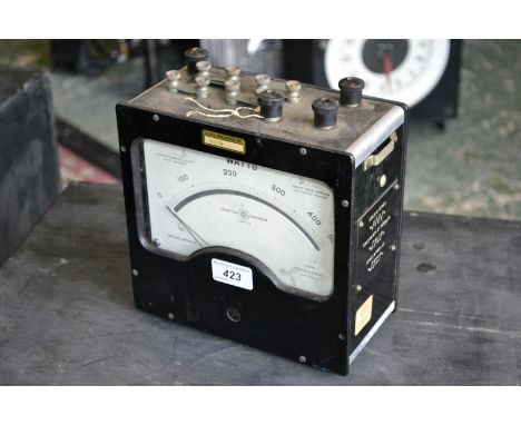 A vintage Crompton Parkinson analogue watt meter.