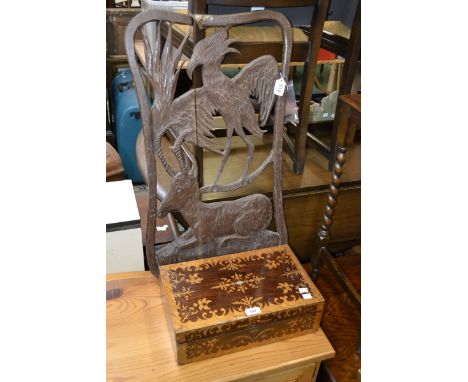 A Victorian rosewood marquetry inlaid writing slope, central mother-of-pearl lozenge, c.1870; an interesting rectangular hard