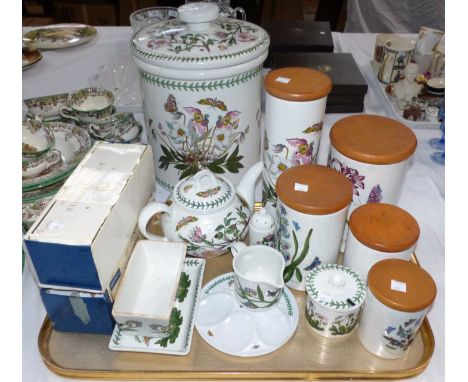 A selection of Portmeirion "Botanical Garden" storage jars; etc.; 12 Royal Worcester ramekin dishes