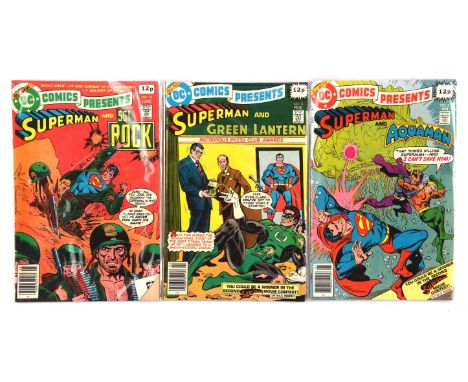 DC Comics Presents: a group of 25 comics including No. 49 featuring the 1st battle between Superman vs Black Adam (1979 onwar