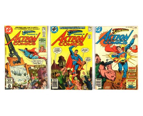Superman: a group of 54 comics from titles featuring Superman (DC comics, 1967 onwards).This lot features:Action Comics (1st 