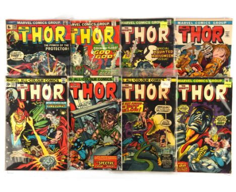 The Mighty Thor: a group of 62 early Bronze-age comics featuring notable issues (Marvel Comics, 1971 onwards).A significant g