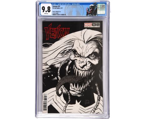 Venom No. 31 CGC Grade 9.8 1:100 retailer incentive sketch cover by Ryan Stegman with a customised Venom CGC label (Marvel co