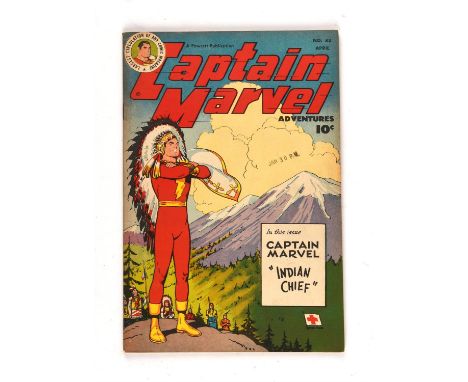 Captain Marvel No. 83 featuring early classic Indian Chief cover (Fawcett publications, 1947).A Rare High-Grade condition Gol