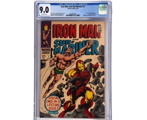 Iron Man and Sub-Mariner No. 1 CGC Universal Grade series 9.0 (Marvel comics, April 1968).Predates the publication of both Ir