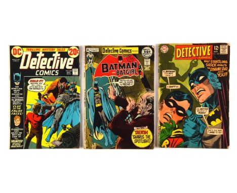 Batman: Detective comics, a group of 44 silver and Bronze age comics featuring notable issues (DC Comics, 1968 onwards).Batma