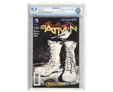 Batman No. 18 CBCS Grade 9.4 1:100 retailer incentive sketch cover by Greg Capullo (DC comics, May 2013).Featuring a scare 1 