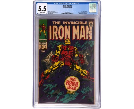 Iron Man No. 1 CGC Grade 5.5 (Marvel Comics, May 1968). Story continues from the events of Iron Man and Sub-Mariner No.1 Key 