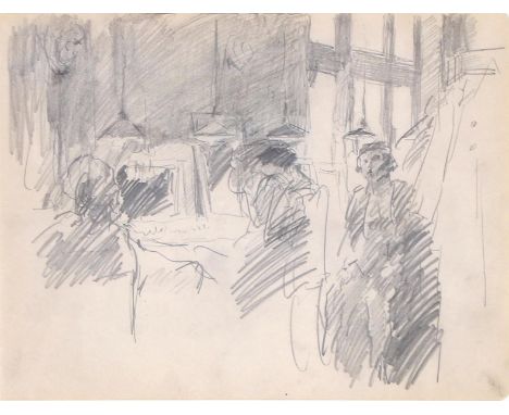 Isaac Israels (1865-1934) Sketch sheet 'Mannequins in the sewing studio', pencil on paper. Potlood op papier, 23 x 30,5 cm.