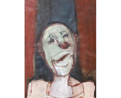 Jan van Heel (1898-1990) "Clown", signed 'Jan v Heel' and dated '82 lower middle. Gouache op papier, 41,5 x 30 cm.