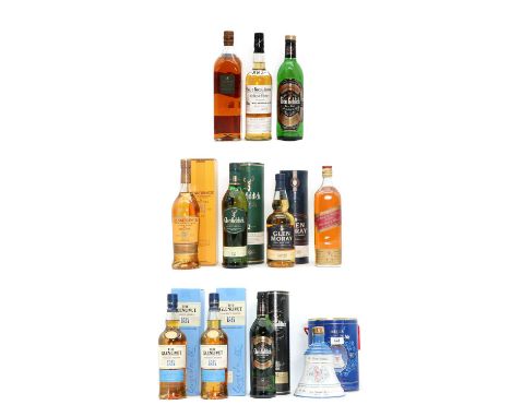 A selection of whisky, comprising two bottles of Glenlivet Founder's Reserve single malt Scotch Whisky, 40% vol., 700ml, Glen