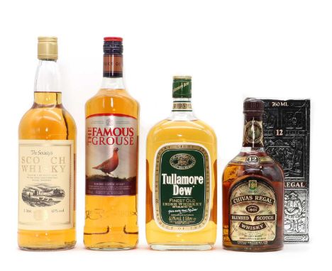 A collection of whiskies, comprising The Famous Grouse, 40% vol., 1 Litre, The Society's Scotch Whisky, 40% Vol., 1 litre, Ch