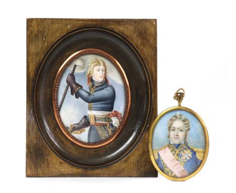 After Horace VernetPortrait of Napoleon Bonaparte as Emperorsigned 'P.H.' l.r., watercolour on ivory8 x 6.5cm;together with a