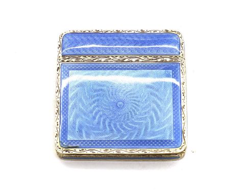 An enamelled silver compact,1930s, likely German or Austrian, with London import marks by Stockwell &amp; Co, 1931, of square