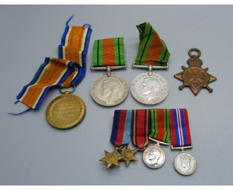 A WWI Victory medal to 28007 Pte. A. McLaren KOSB, a WWI Star to 1600 Pte. J. Smith  S. Lan. R. and other medals 