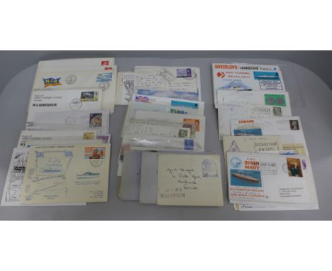 Stamps:- box of shipping related covers, Paquepot military, first and last sailings, etc. 