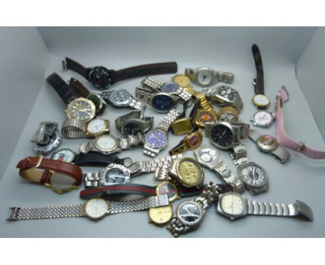 A collection of gentleman's wristwatches including Rotary 