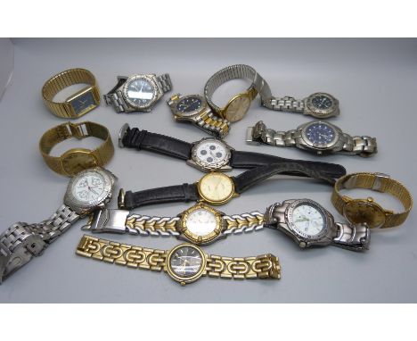 Fourteen gentleman's wristwatches, including Lorus and Rotary 