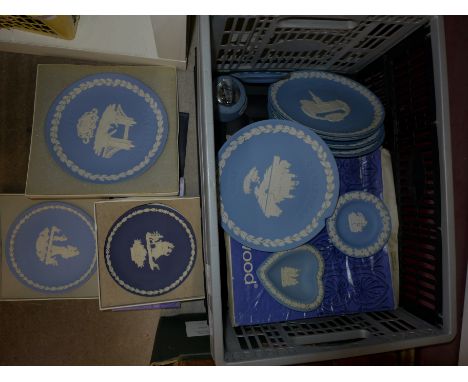A collection of Wedgwood Jasperware including Christmas plates, some boxed 