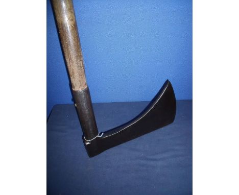 Large Headmans axe, with 11 inch blade stamped with forge marks and wooden shaft (overall length 110cm) 