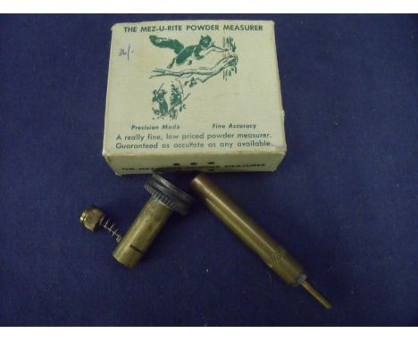 Boxed as new Mez-U-Rite powder measure from Shooters Accessories Supplies, with original instruction leaflet 