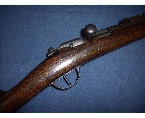 1874 Gras bolt action rifle with fixed fore sights and adjustable rear ladder sights No A20757, the action marked Oesterr.waf