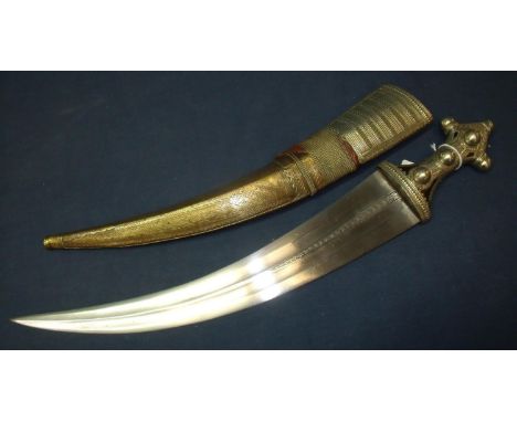 Saudi Arabian Jambiya/Khanjar from the Hijaz-Asir region mid 19th C, hilt on top half of scabbard covered with Eastern silver