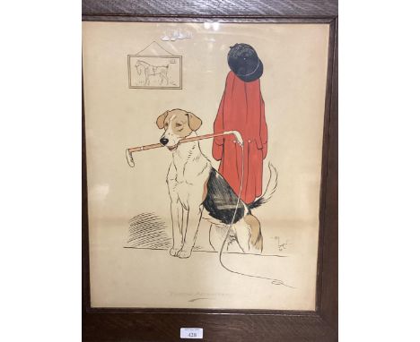 Cecil Aldin print, "Hunting Appointments"44 x 35cm, in wooden glazed frame (some browning to print); Cecil Aldin French hunti