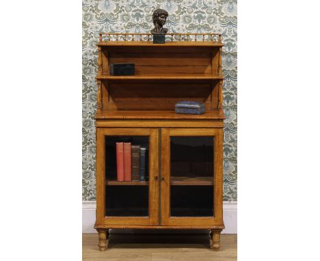 A late Victorian Aesthetic Movement Anglo-Japanese design mahogany and pine chiffonier, of small proportions, stepped superst