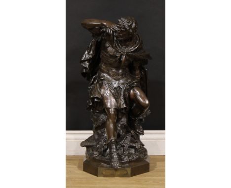 Auguste Moreau (French, 1834-1917), a large brown patinated bronze, Perseus, signed in the maquette, the integral base with p