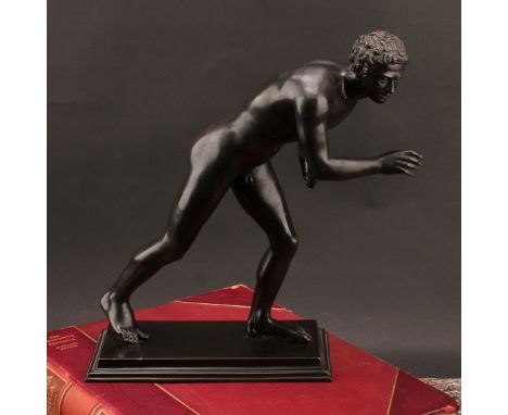 Grand Tour School (late 19th century), a dark patinated bronze, Athlete, 27.5cm high