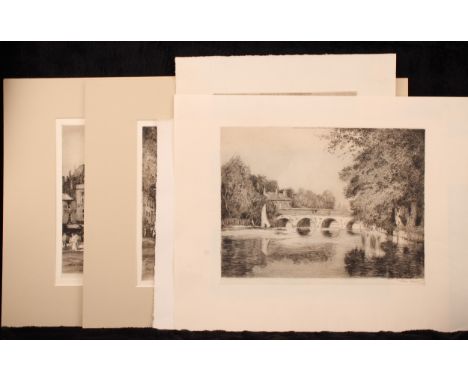 William Tatton Winter (1855-1928) by and after, a group of prints, The Canal, Market Square Salisbury, Salisbury Cathedral fr