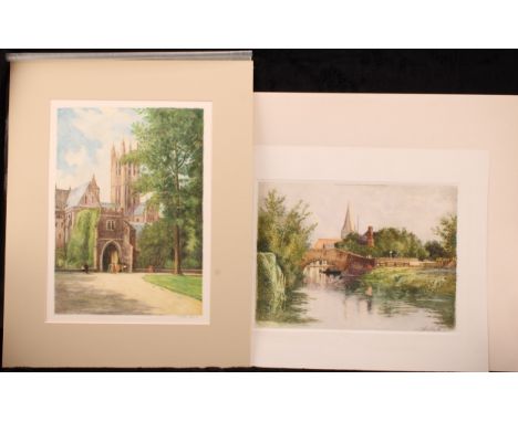 William Tatton Winter RBA (1855-1928)  a pair, Fordwich and The Dark Entry (Canterbury Series) signed, coloured etching, publ