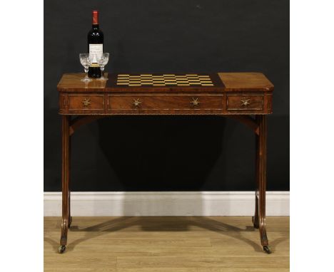 A Regency gilt metal mounted rosewood and parquetry drawing room games tables, possibly Gillows of Lancaster and London, roun