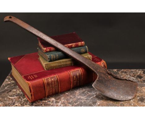 A late 19th/early 20th century iron butcher’s hog splitter or cleaver axe, 56cm long