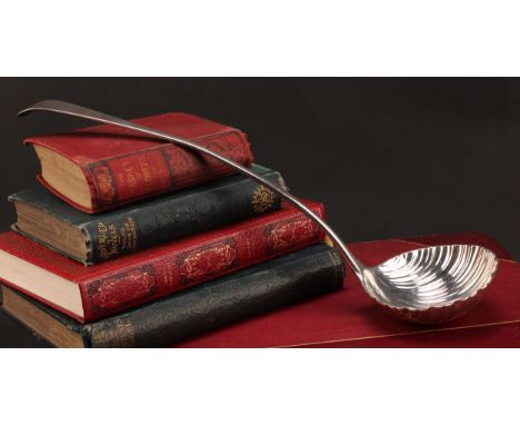 An early George III silver Old English pattern soup ladle, shell bowl, 35cm long, Thomas Tookey, London, 1760, 206g